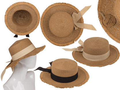 Straw Hat with ribbon. basic chic,