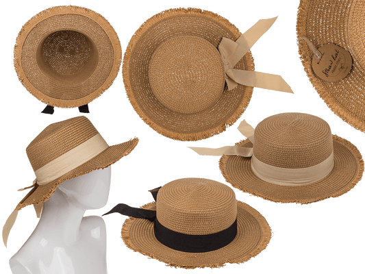 Straw Hat with ribbon. basic chic,