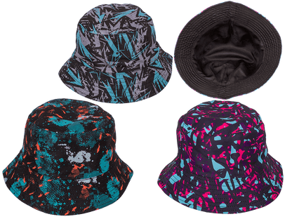 Bucket hat, Grafitti, 3 colors assorted,