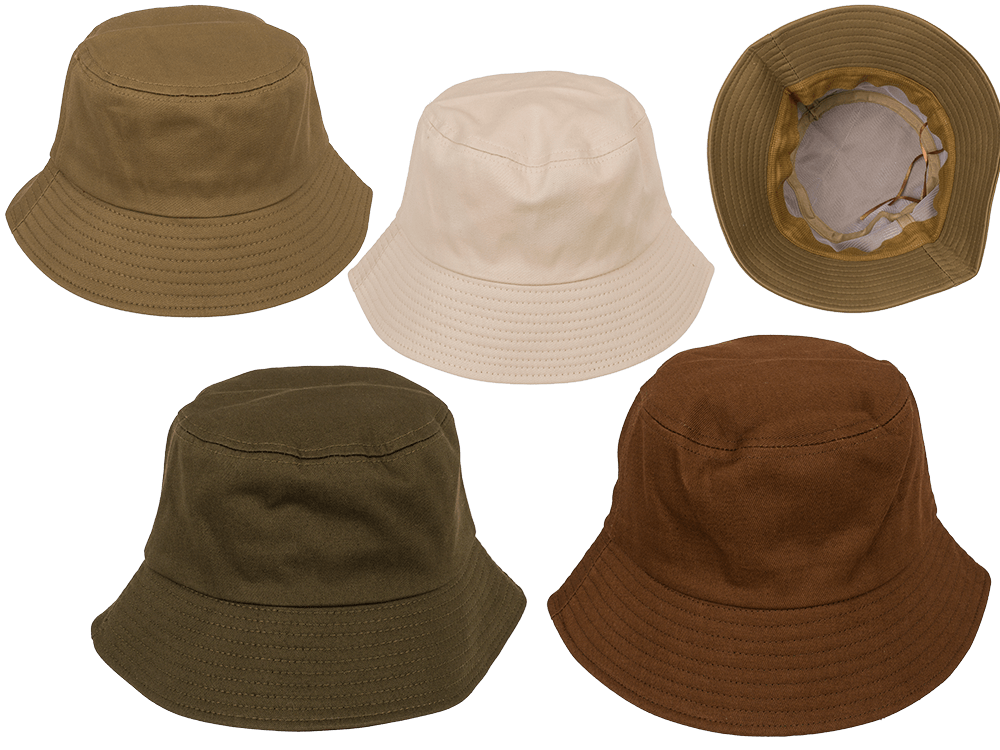 Bucket hat, Natural, 4 colors assorted,