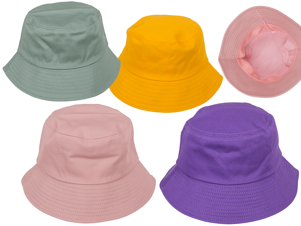 Bucket hat, Trend colors, 4 colors assorted,