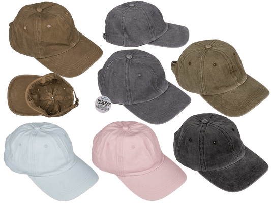 Basecap, Washed Look, 6 ass.,