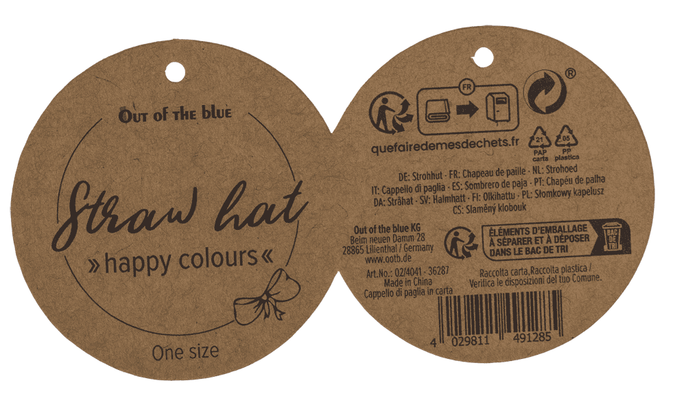 Straw Hat, Happy colours, One size