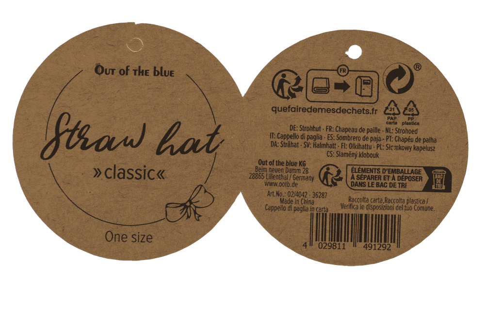 Straw hat with plaid ribbon, Classic,