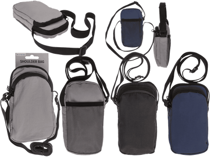 Shoulder bag, 2 main compartments + mesh pocket,