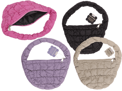 Quilted handbag, puffer bag, 28 x 21 cm,