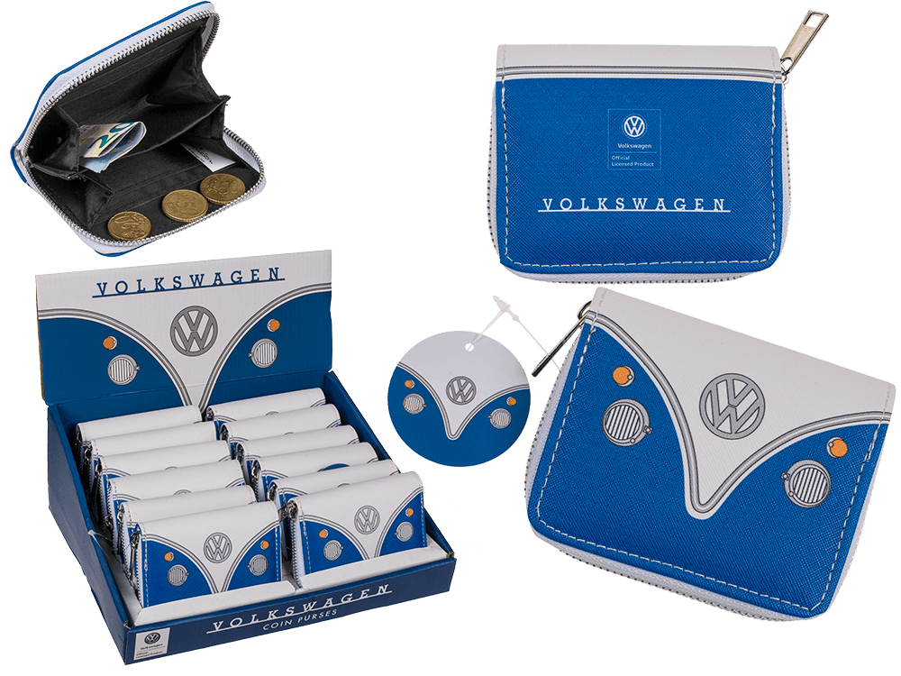 Purse, VW T1 Bus, blue, ca. 9 x 11 cm,