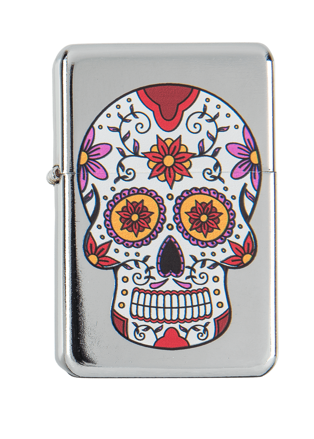 Petrol lighter, Coloured Skull,