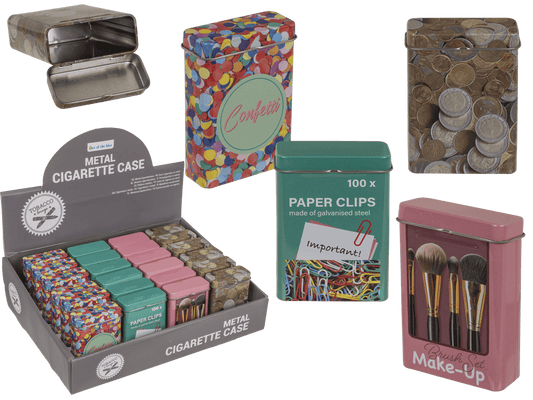 Metal cigarette case, 10 x 7 cm,