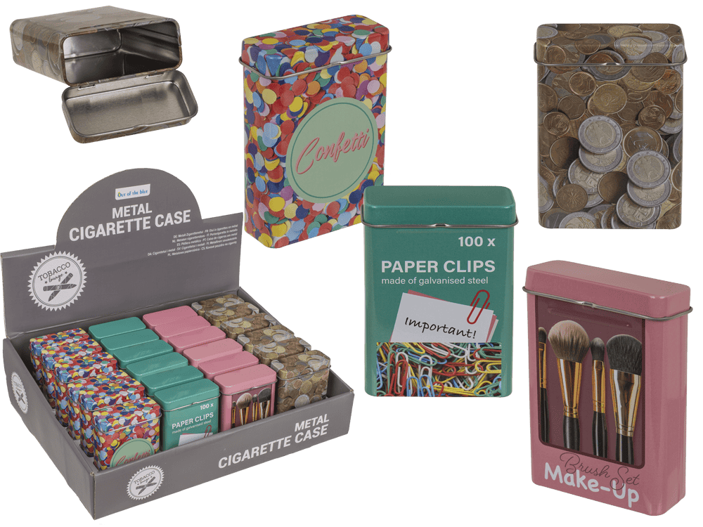 Metal cigarette case, 10 x 7 cm,