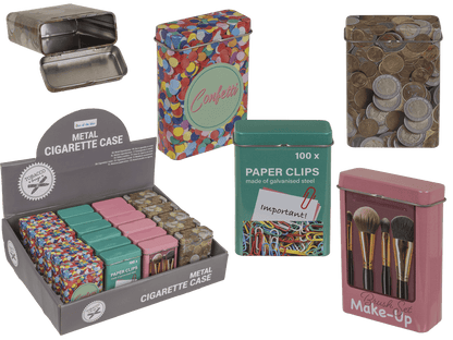 Metal cigarette case, 10 x 7 cm,