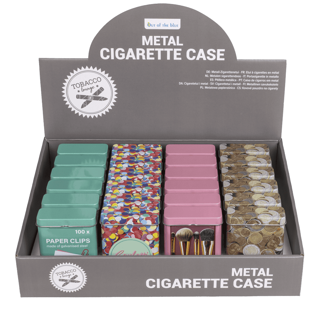 Metal cigarette case, 10 x 7 cm,