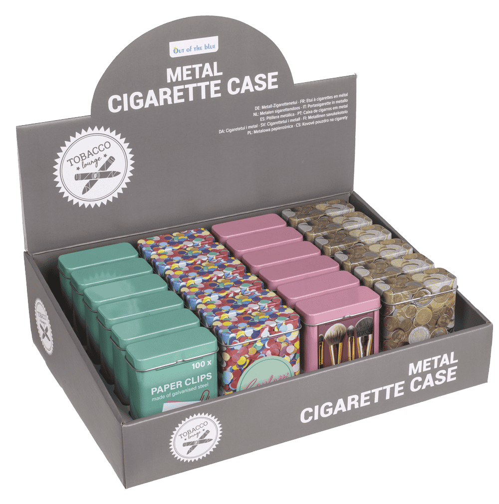 Metal cigarette case, 10 x 7 cm,