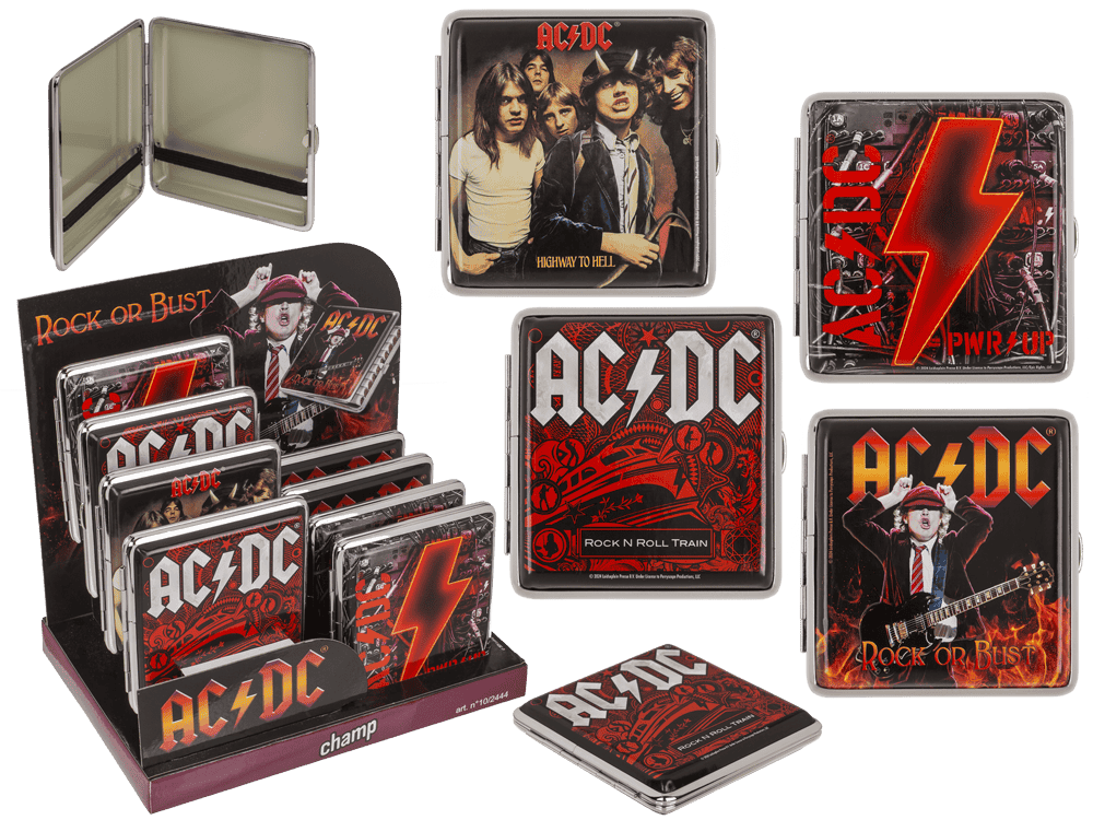 AC/DC, metal cigarette case,