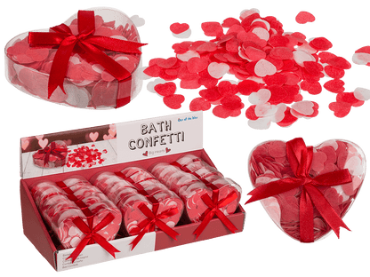 Bath confetti, Hearts, ca. 20 g in PVC gift box,