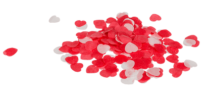 Bath confetti, Hearts, ca. 20 g in PVC gift box,