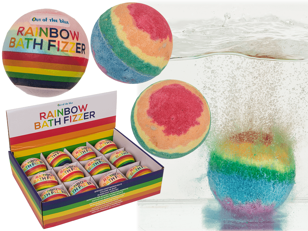 Fizzy bath bomb, Rainbow,, Pride,