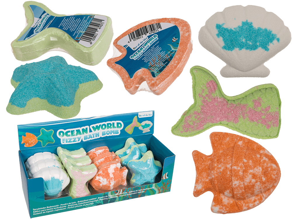 Fizzy bath bomb, Ocean World, ca. 100 g,