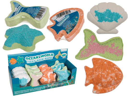 Fizzy bath bomb, Ocean World, ca. 100 g,