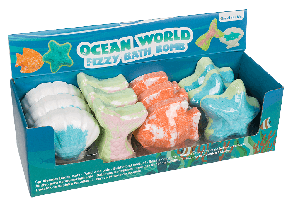 Fizzy bath bomb, Ocean World, ca. 100 g,
