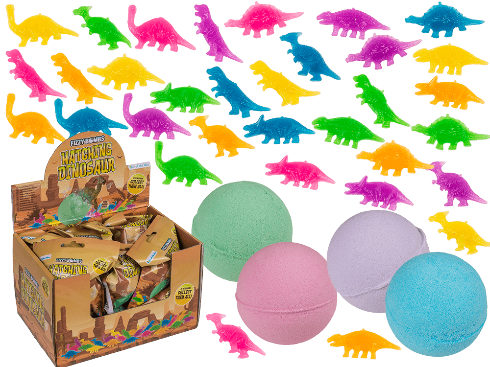 Fizzy bomb, with Dinosaur figurine,