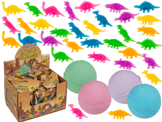 Fizzy bomb, with Dinosaur figurine,