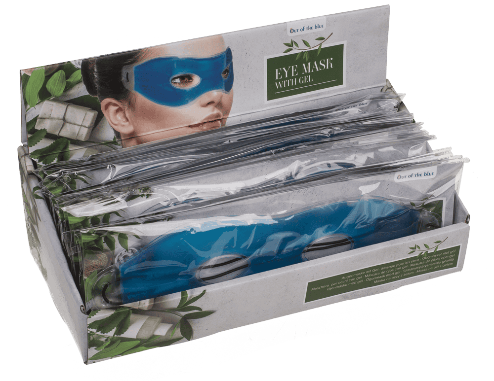 Blue eye mask with gel, ca. 24 cm,