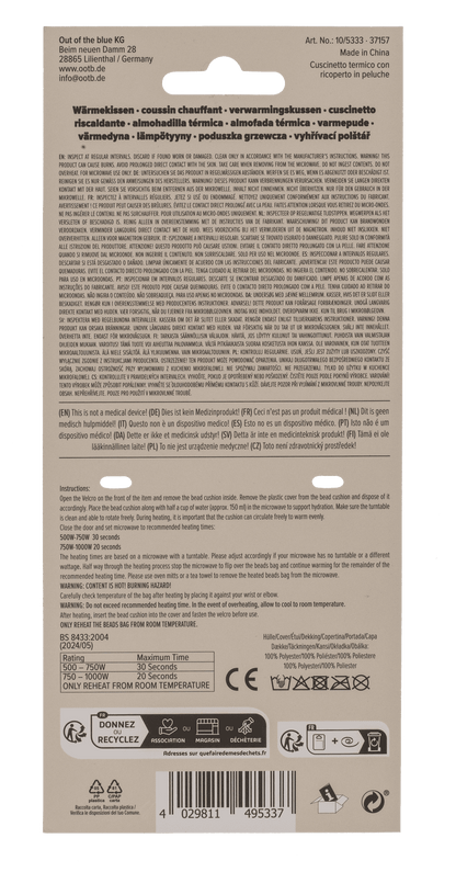 Plush bear with heat pack,