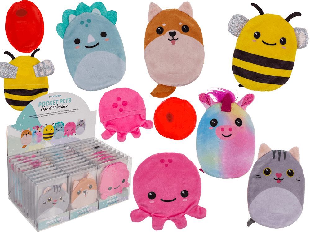 Hand warmer, Kawaii, with plush cover,