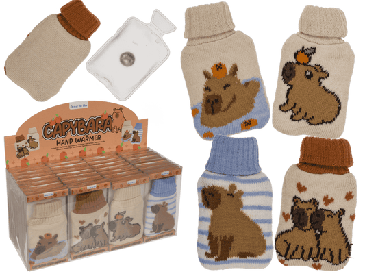 Handwarmer, Capybara, with knitted cover,