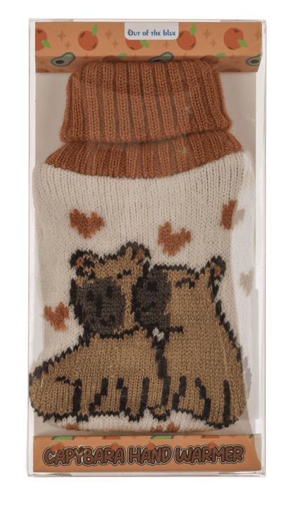 Handwarmer, hot water bottle witt knitted cover,