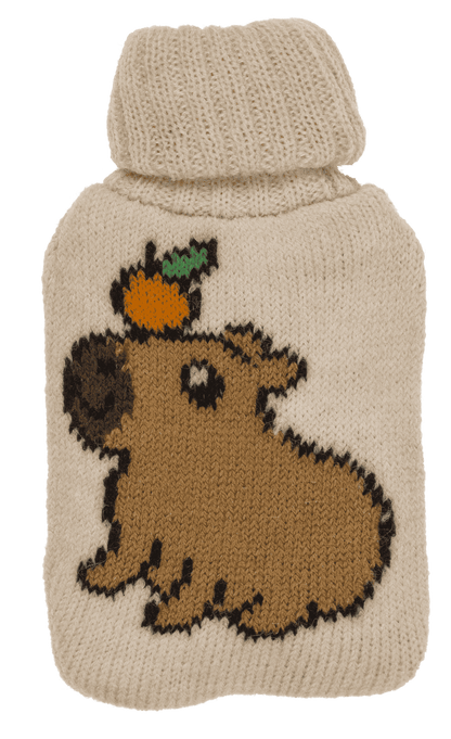 Handwarmer, hot water bottle witt knitted cover,