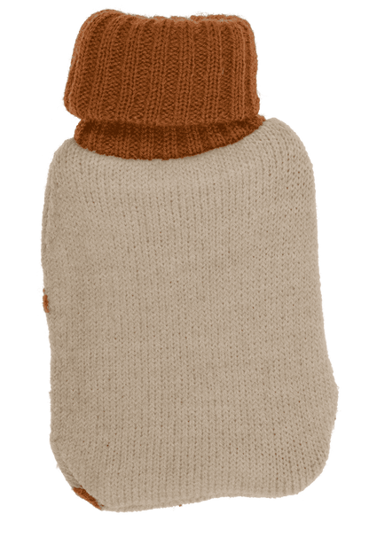 Handwarmer, hot water bottle witt knitted cover,