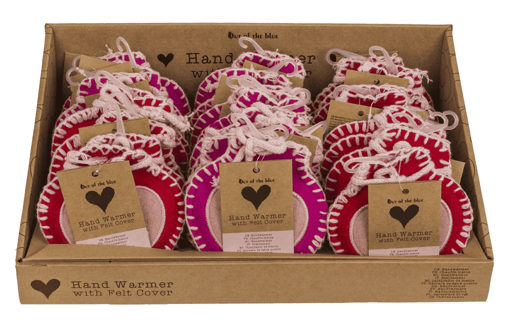Hand warmer, Heart, with felt cover,