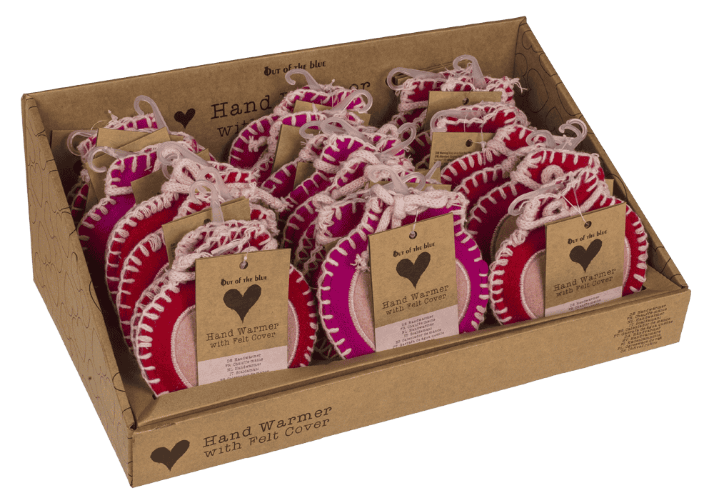 Hand warmer, Heart, with felt cover,