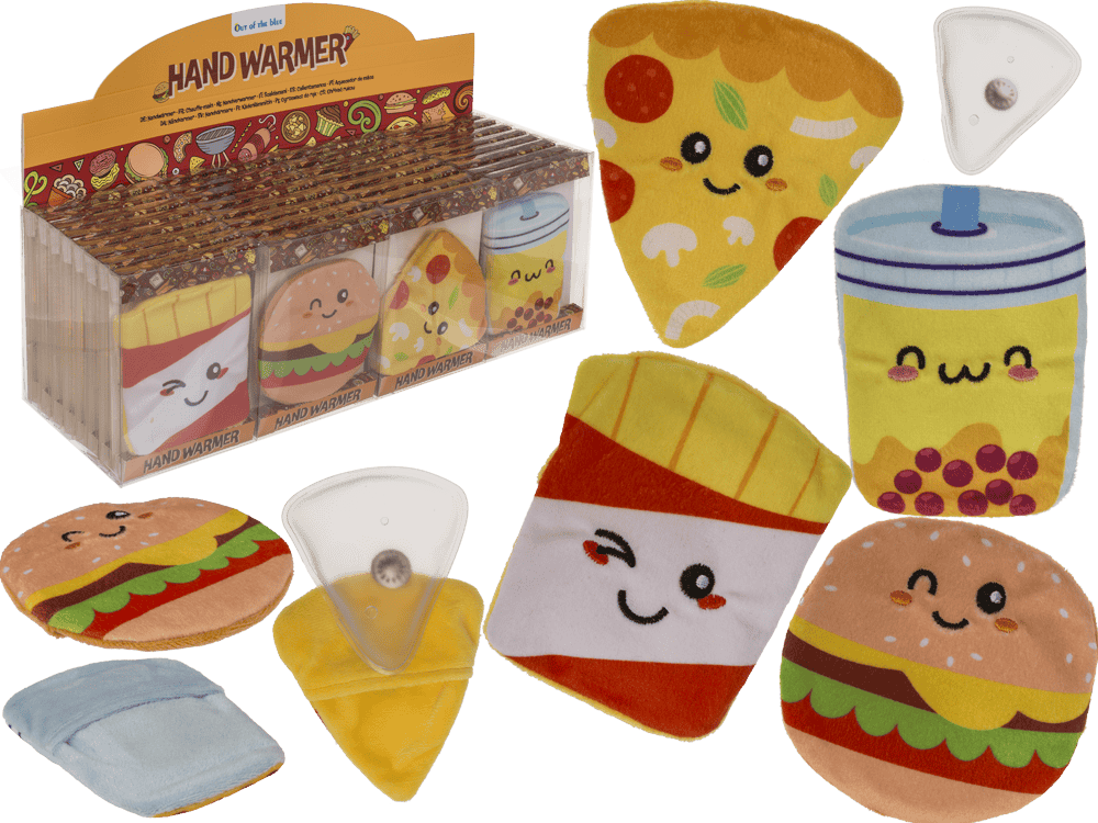 Hand warmer, Fast Food, with plush cover,
