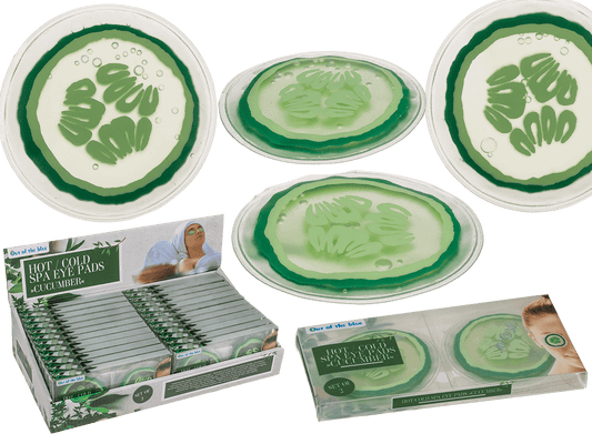 Hot/Cold Spa Eye Pads, in cucumber design,