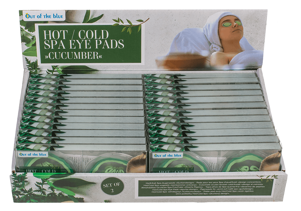 Hot/Cold Spa Eye Pads, in cucumber design,