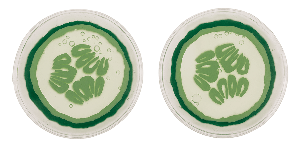 Hot/Cold Spa Eye Pads, in cucumber design,