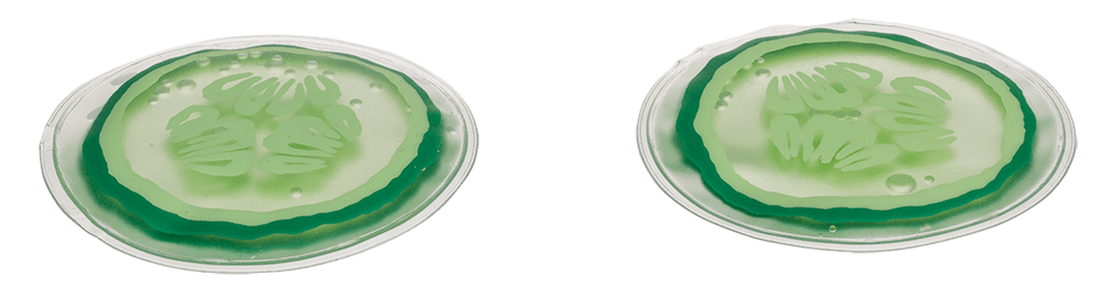 Hot/Cold Spa Eye Pads, in cucumber design,