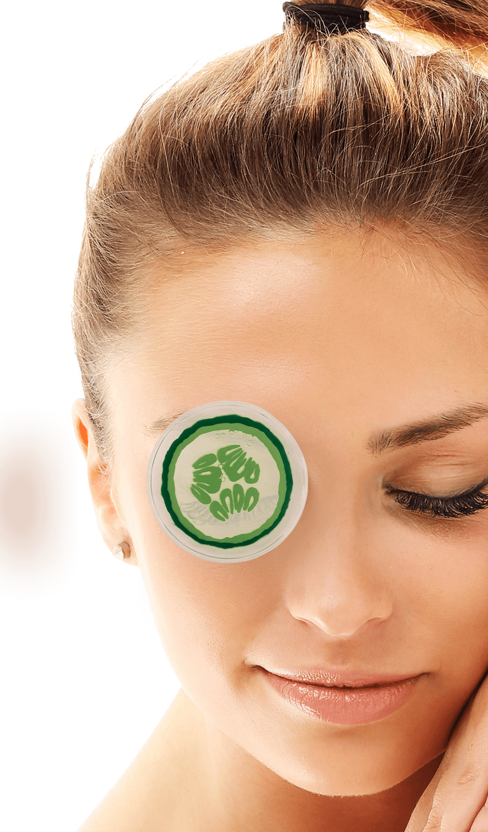 Hot/Cold Spa Eye Pads, in cucumber design,