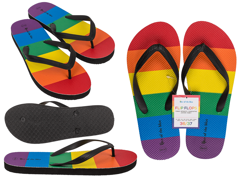 Flip Flops, Rainbow, Pride, Size 36/37
