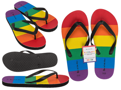 Flip Flops, Rainbow, Pride, Size 38/39