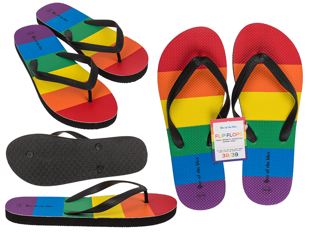 Flip Flops, Rainbow, Pride, Size 38/39