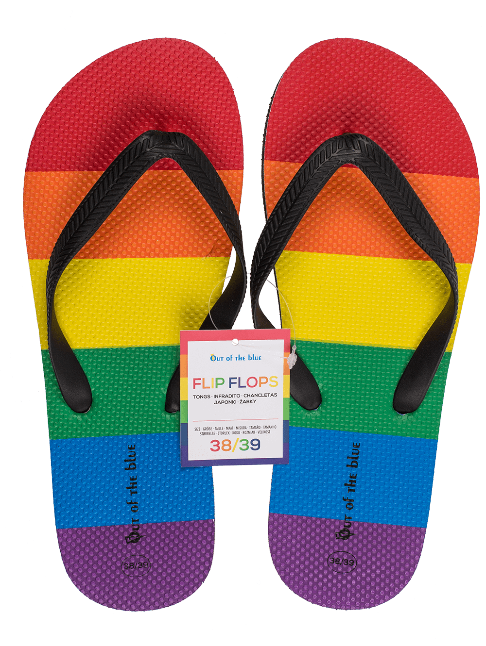Flip Flops, Rainbow, Pride, Size 38/39