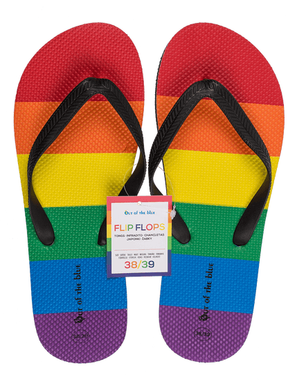 Flip Flops, Rainbow, Pride, Size 38/39