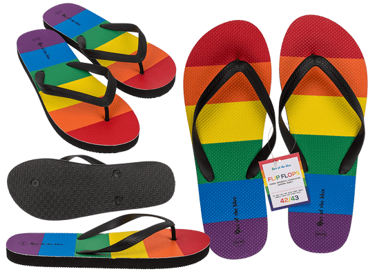 Flip Flops, Rainbow, Pride, Size 42/43