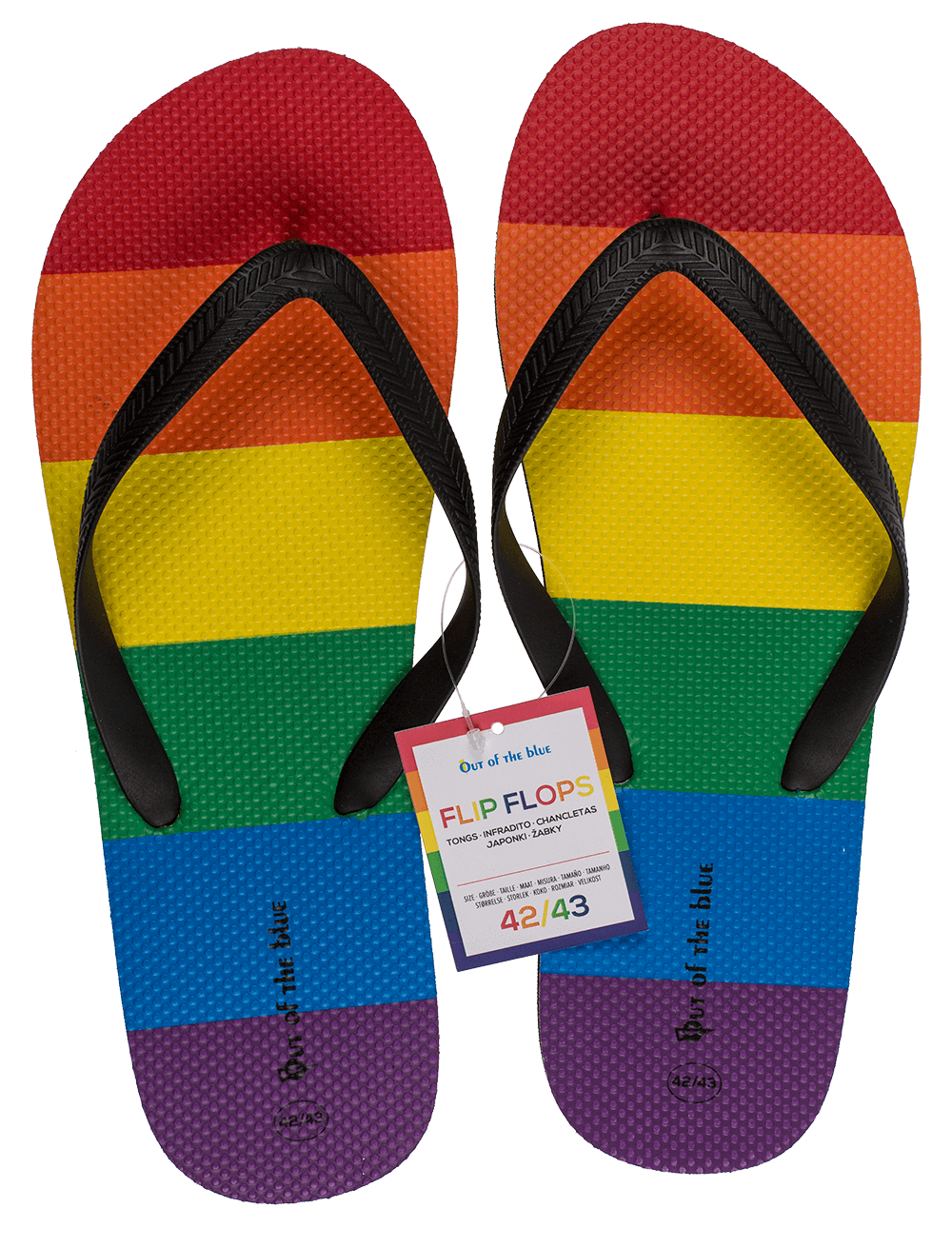Flip Flops, Rainbow, Pride, Size 42/43