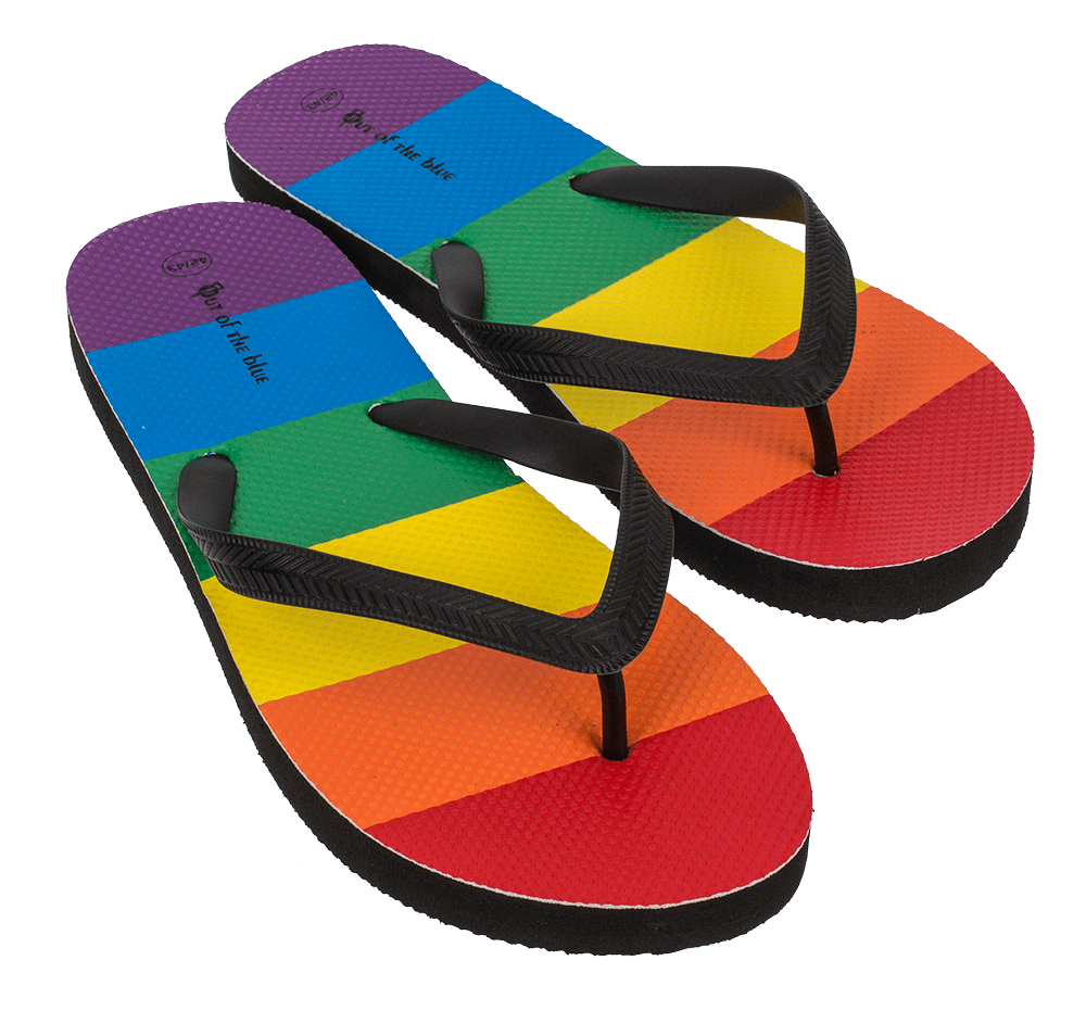 Flip Flops, Rainbow, Pride, Size 44/45