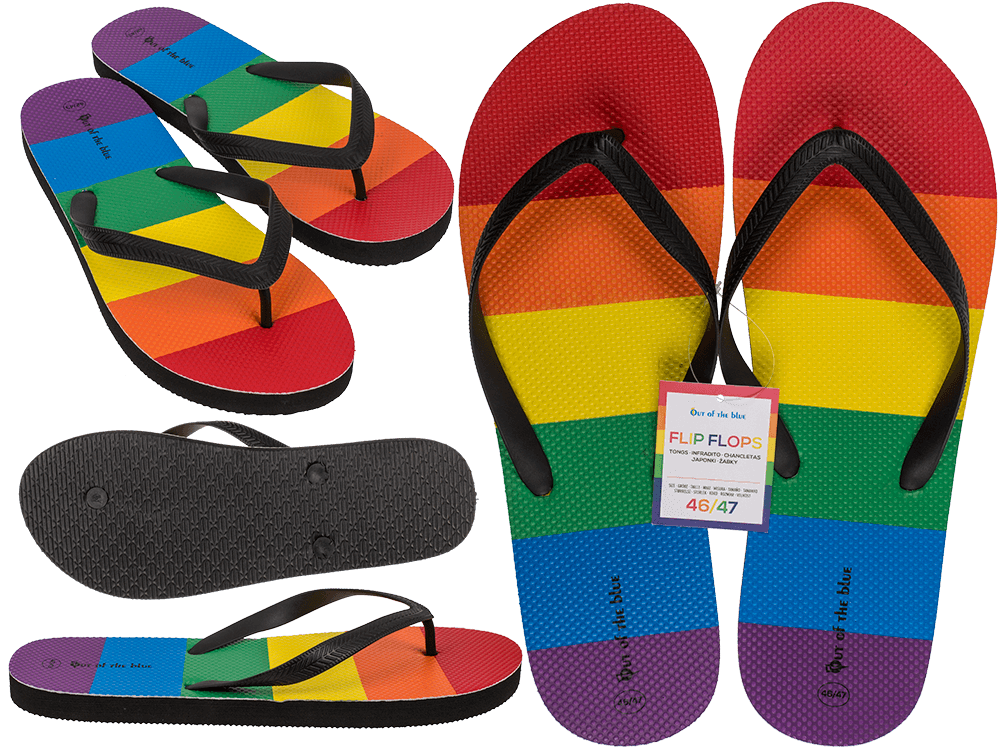 Flip Flops, Rainbow, Pride, Size 46/47